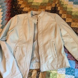 Juniors women colored leather coat